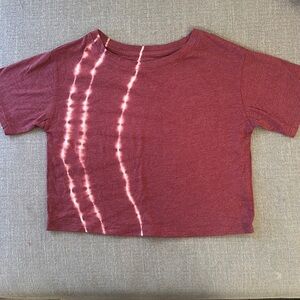 Art Class Girls Burgundy Tie Dye Short Sleeve T-shirt Size S (6/6X)